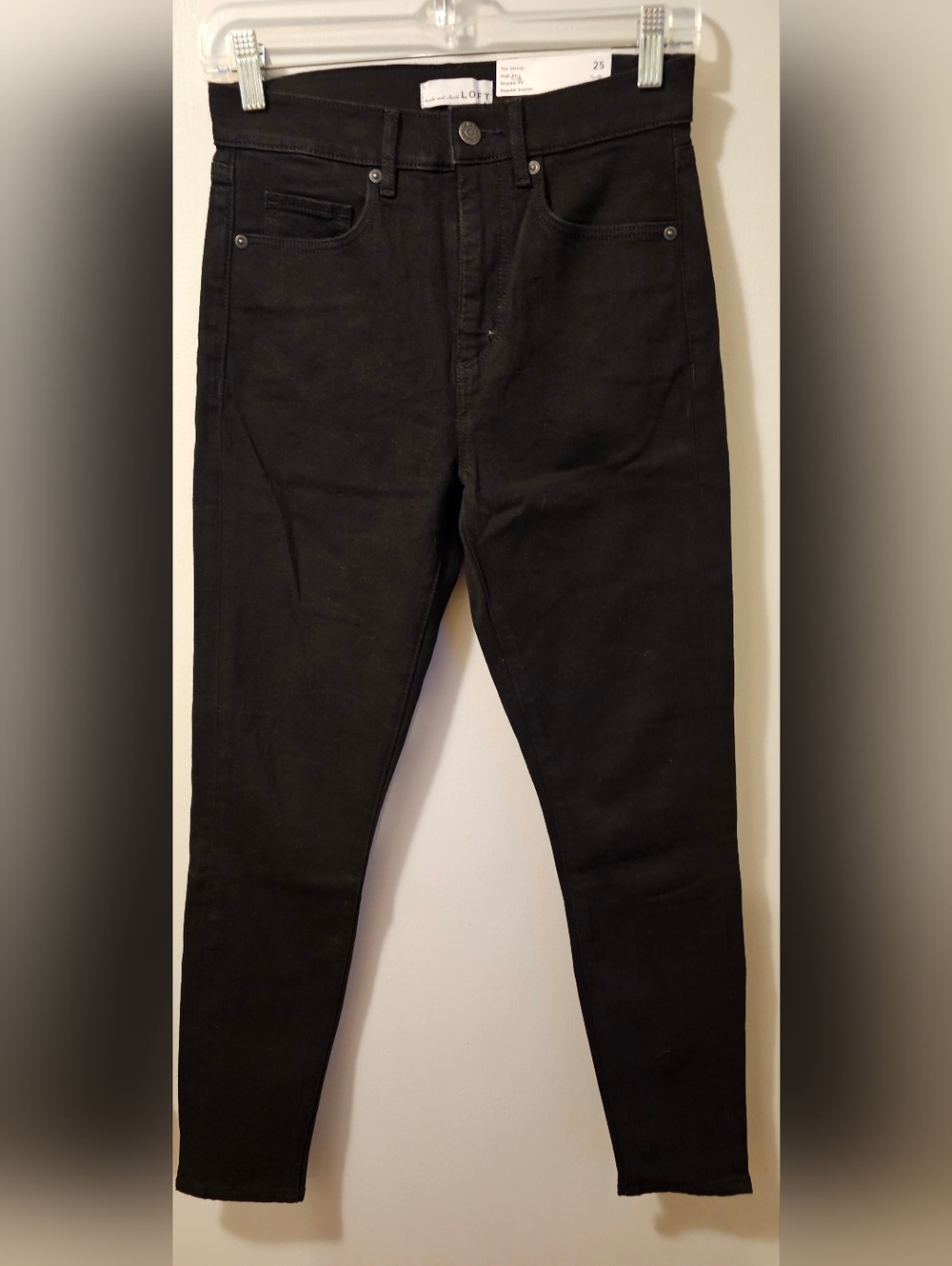 Loft The Skinny‎ High Rise Regular Fit Black Jeans Women's Size 25 NWT